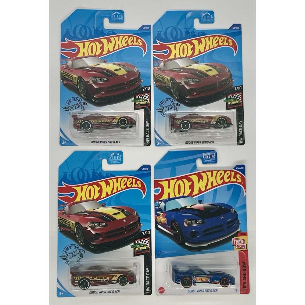 Hot Wheels Dodge Viper SRT10 ACR Lot of 4 HW Race Day Then & Now 1:64 Diecast
